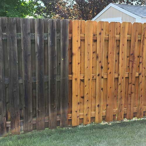Pressure Washing a Fence